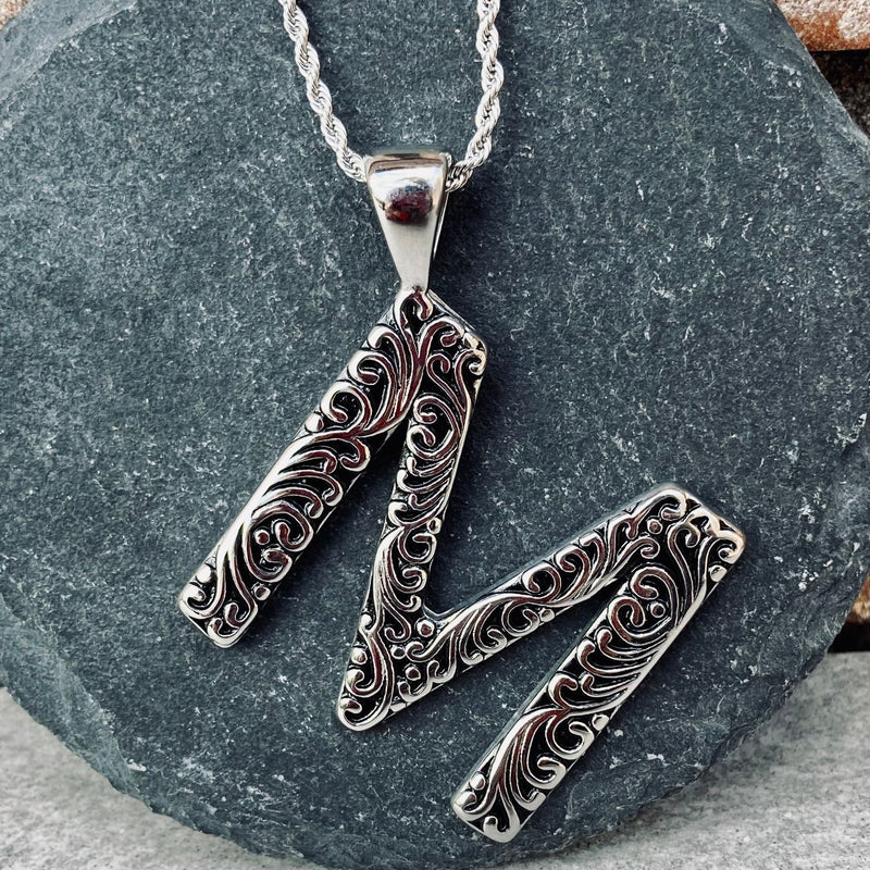 SANITY JEWELRY® M / 16" Stainless Steel Classic Chain Ladies Letter Pendants