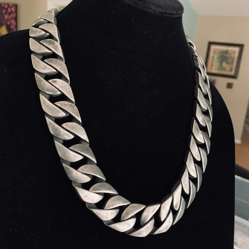 Sanity Jewelry Necklace Bagger Necklace - Galvanized Stainless - 1" Wide- The Custom G21N