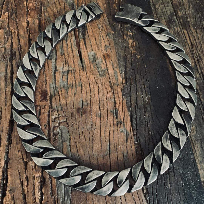 Sanity Jewelry Necklace Bagger Necklace - Galvanized Stainless - 1" Wide- The Custom G21N