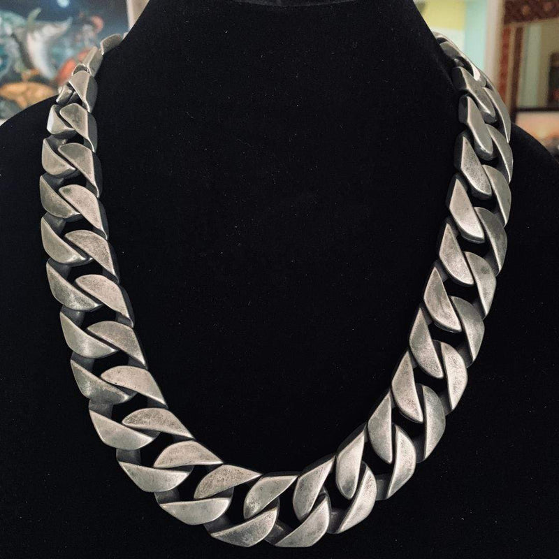 Sanity Jewelry Necklace Bagger Necklace - Galvanized Stainless - 1" Wide- The Custom G21N