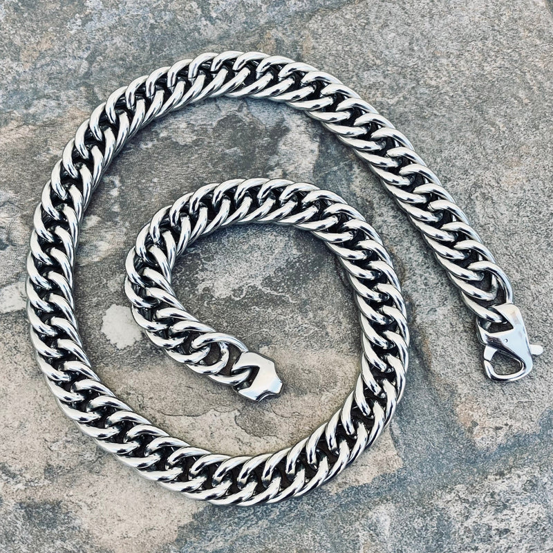 SANITY JEWELRY® Necklace - Curb Chain - Polished Stainless - 1/2" Wide - CCN01