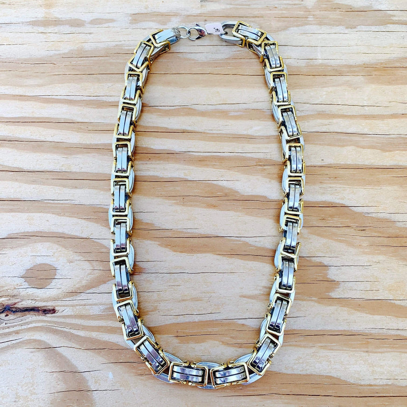Sanity Jewelry Necklace Necklace - 2 Tone Gold & Silver - Daytona Beach Heritage 1/2 inch wide
