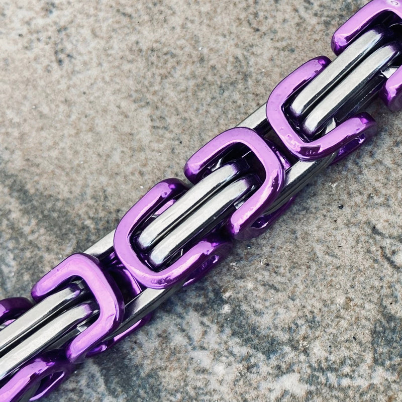 Sanity Jewelry Necklace Necklace - Purple & Stainless - Daytona Beach Deluxe - 1/4 inch wide