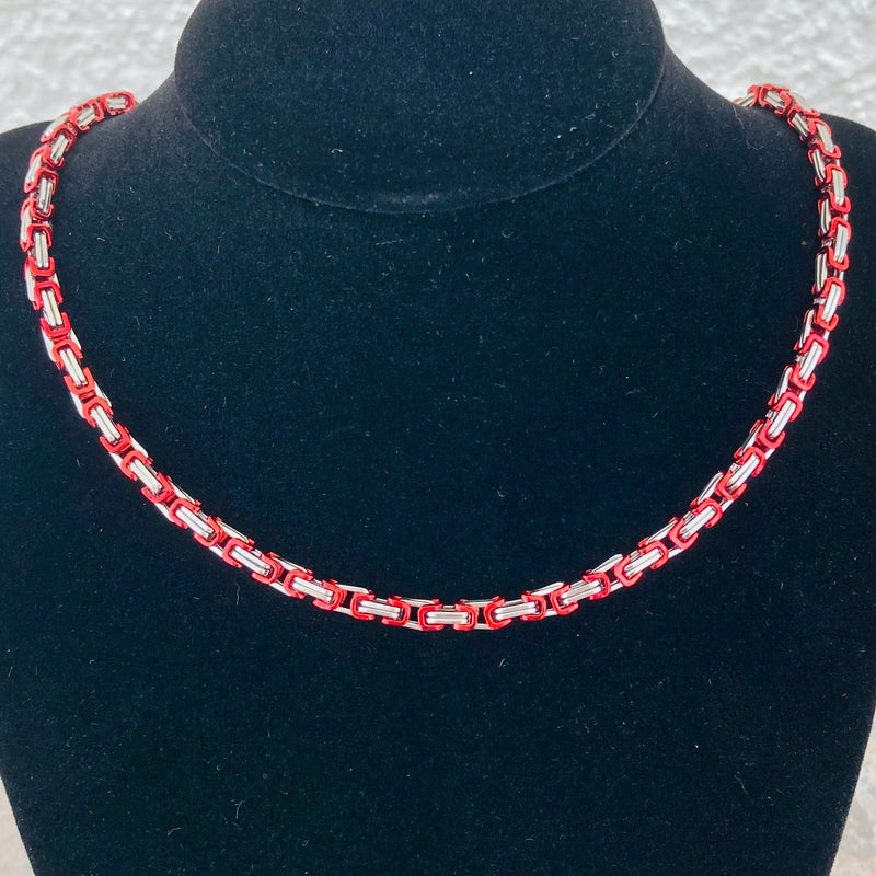 SANITY JEWELRY® Necklace Necklace - Red & Silver - Daytona Beach Mini 1/8" wide