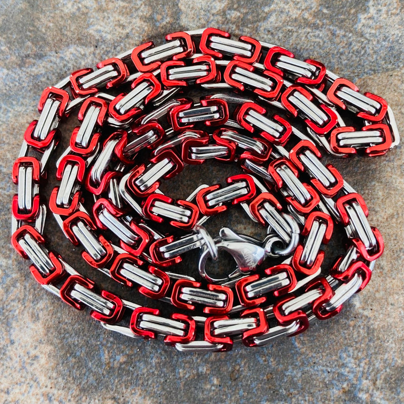 SANITY JEWELRY® Necklace Necklace - Red & Silver - Daytona Beach Mini 1/8" wide