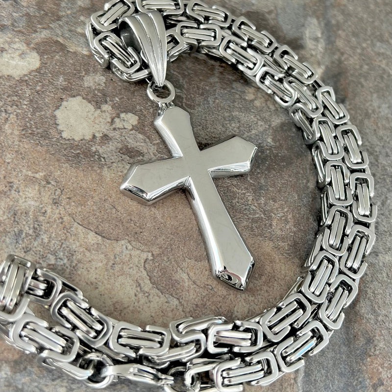 Sanity Jewelry Necklace "Sanity's Combo" - Cross - Polished Shiny Cross Pendant & Necklace (706)