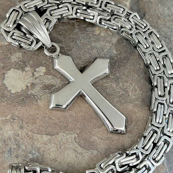 Sanity Jewelry Necklace "Sanity's Combo" - Cross - Polished Shiny Cross Pendant & Necklace (706)