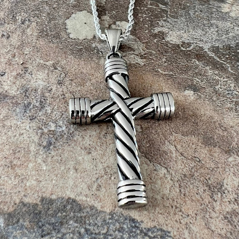 Sanity Jewelry Necklace "Sanity's Combo" - Cross - Traditional Cross - Pendant & Rope Necklace (281)