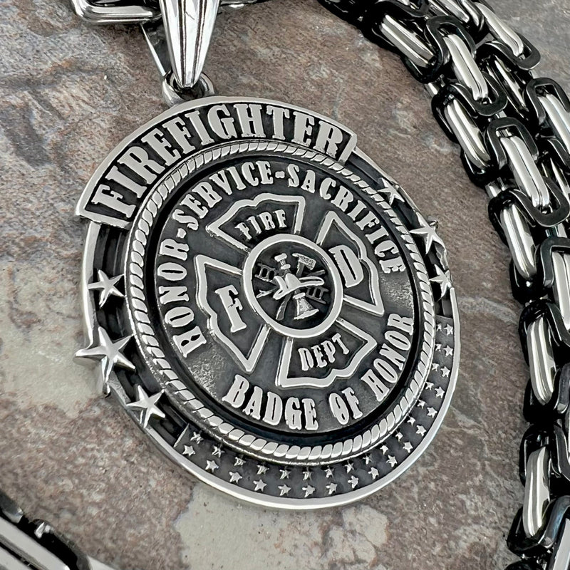 Sanity Jewelry Necklace "Sanity's Combo" - "Fire Fighter" Pendant & Necklace (780)