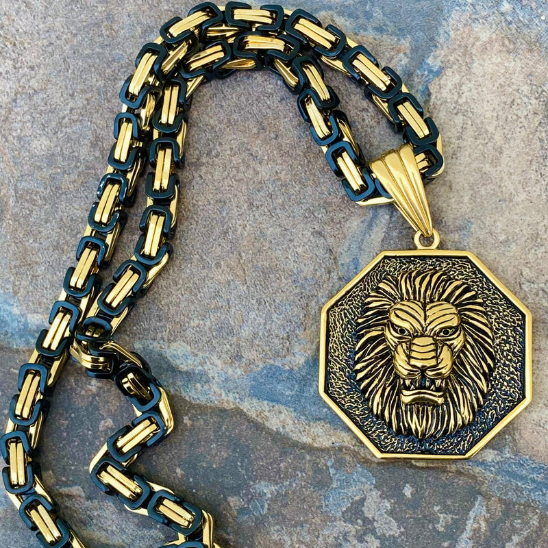 Sanity Jewelry Necklace "Sanity's Combo" - Lion - Gold Pendant & Necklace (779)