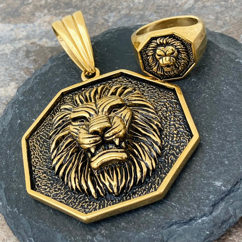 Sanity Jewelry Necklace "Sanity's Combo" - Lion - Gold Pendant & Necklace (779)