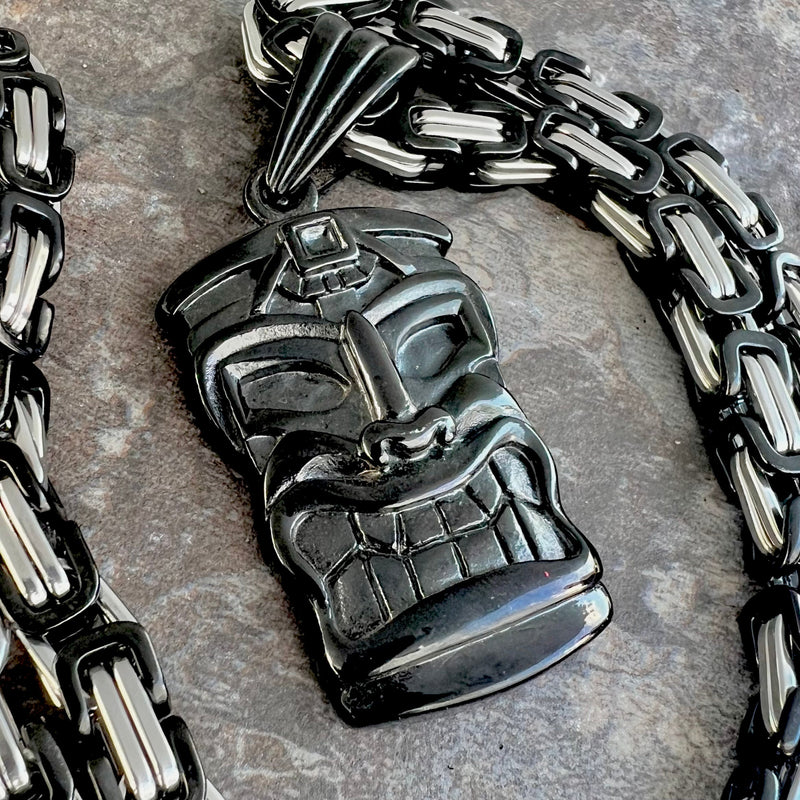 Sanity Jewelry Necklace "Sanity's Combo" - Tiki Man Skull - Black Pendant & Necklace (301)