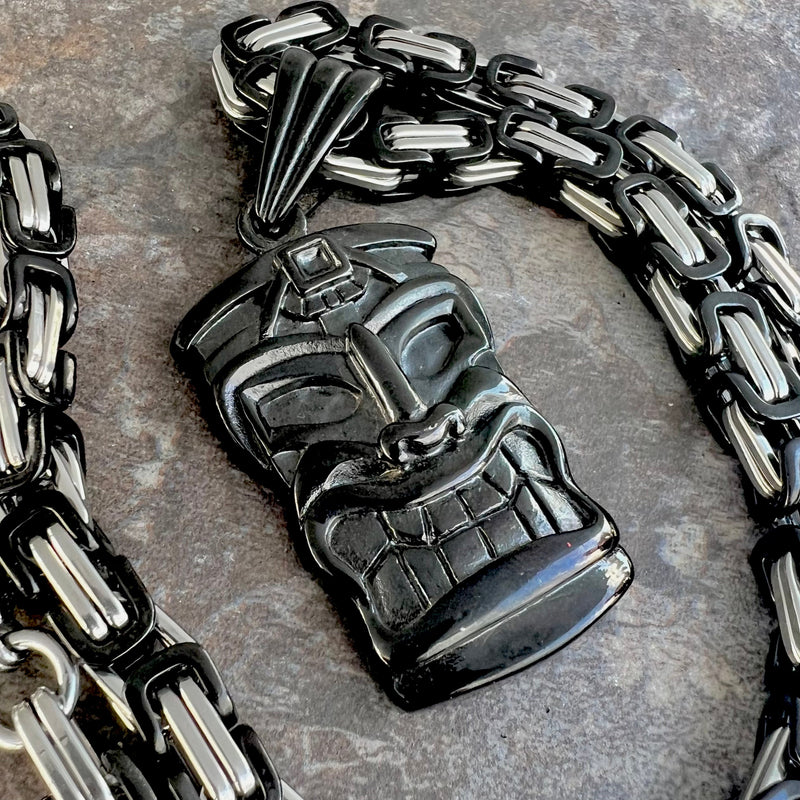 Sanity Jewelry Necklace "Sanity's Combo" - Tiki Man Skull - Black Pendant & Necklace (301)