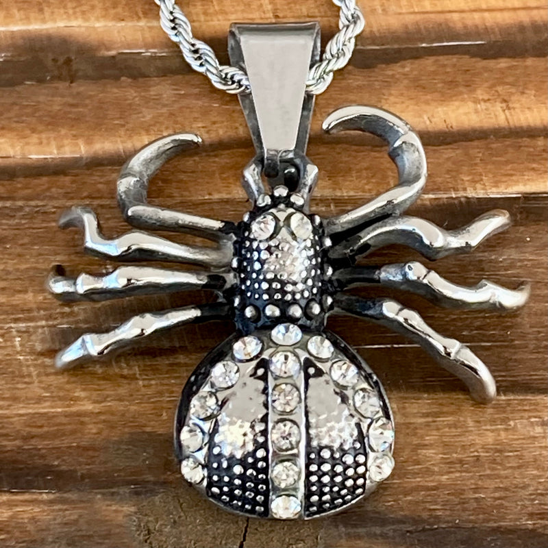 Sanity Jewelry Pendant Bling Spider Pendant - Rope Chain or Omega - PEN720