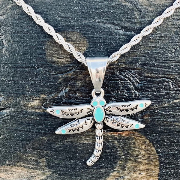 Sanity Jewelry Pendant Mini Turquoise Dragonfly - Pendant & Chain  - SK2530M