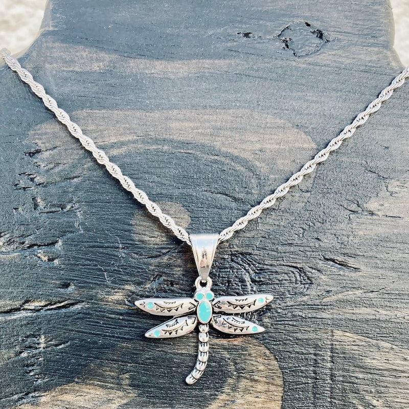 Sanity Jewelry Pendant Mini Turquoise Dragonfly - Pendant & Chain  - SK2530M