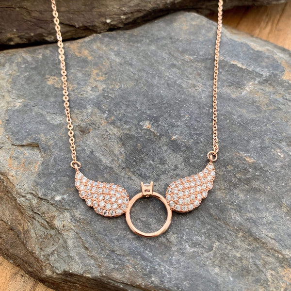 Sanity Jewelry Pendant "Petite Angel Wings" - The Rose Gold Wings - Necklace LAN032