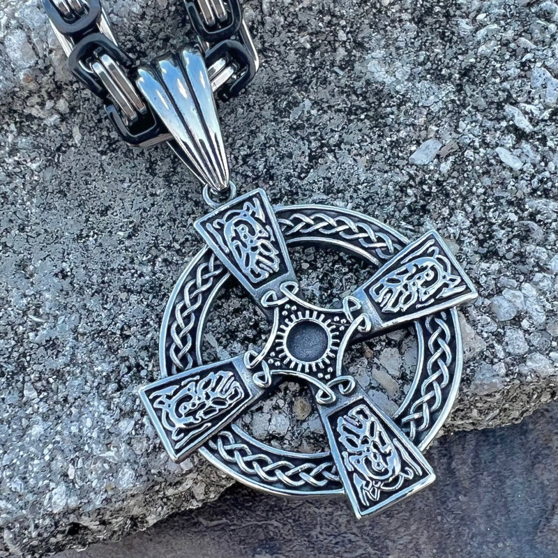 Sanity Jewelry Pendant "Sanity's Combo" - Viking - Celtic Cross Pendant & Necklace (796)