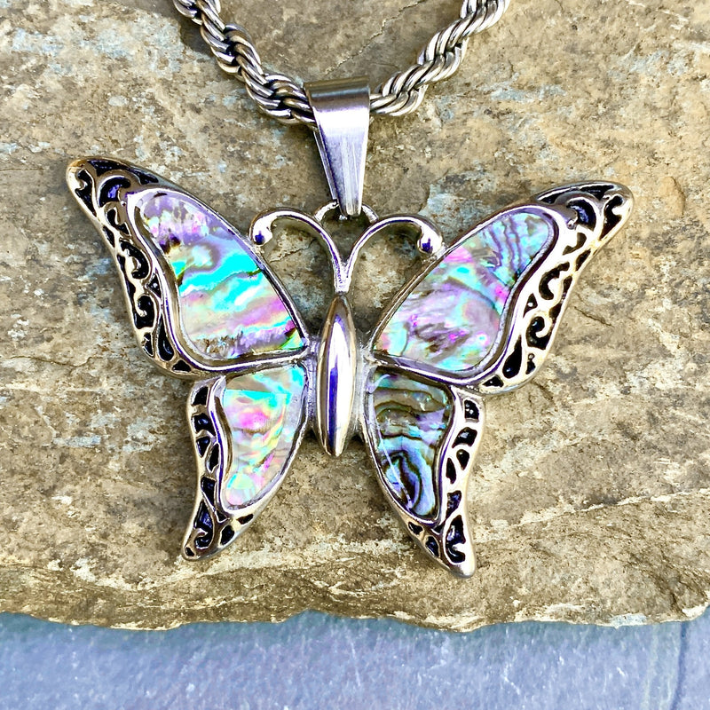 Sanity Jewelry Sea Shell - Butterfly Pendant & Chain SK2515