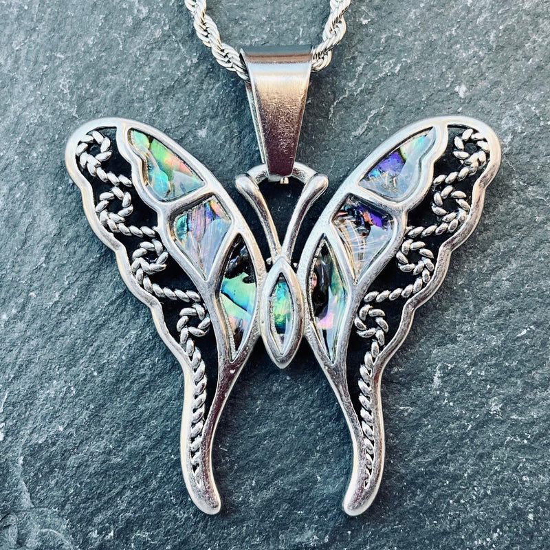Sanity Jewelry Sea Shell - Butterfly Swallow Tail Pendant & Chain SK2559