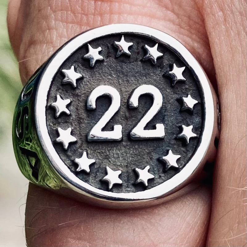 Sanity Jewelry Skull Ring 22 A Day Ring - Black & Silver - Sizes 9-16  - R199