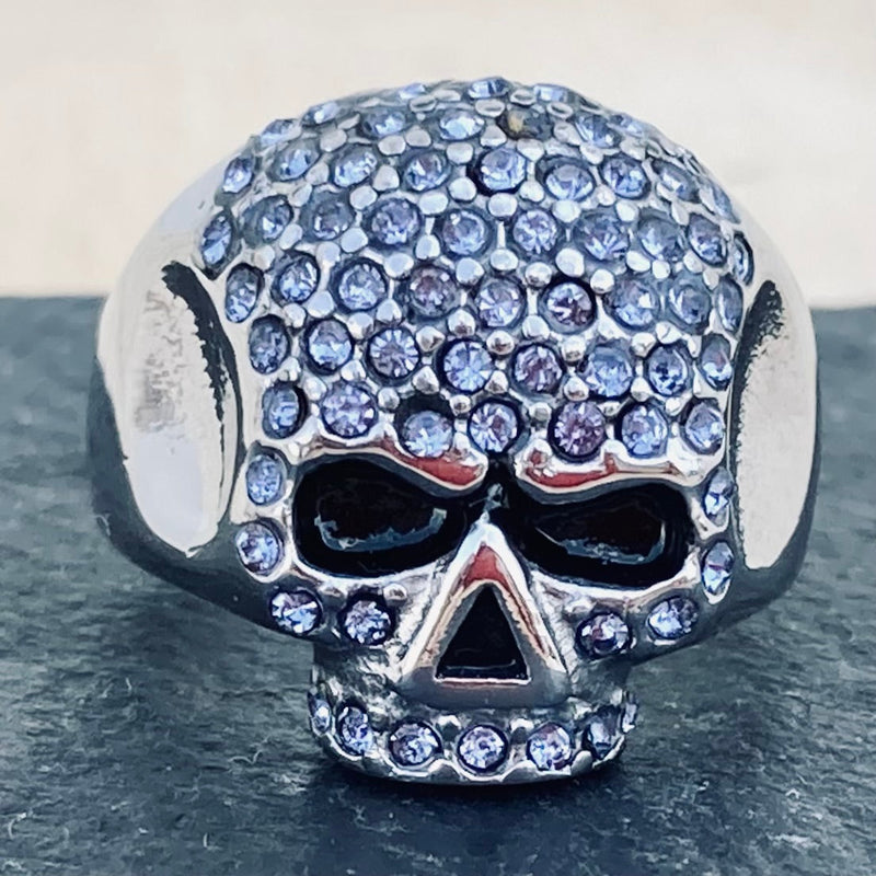 Sanity Jewelry Skull Ring Bling Skull Ring - Blue - Sizes 4-12 - R147