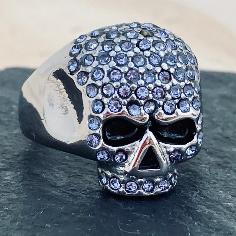 Sanity Jewelry Skull Ring Bling Skull Ring - Blue - Sizes 4-12 - R147