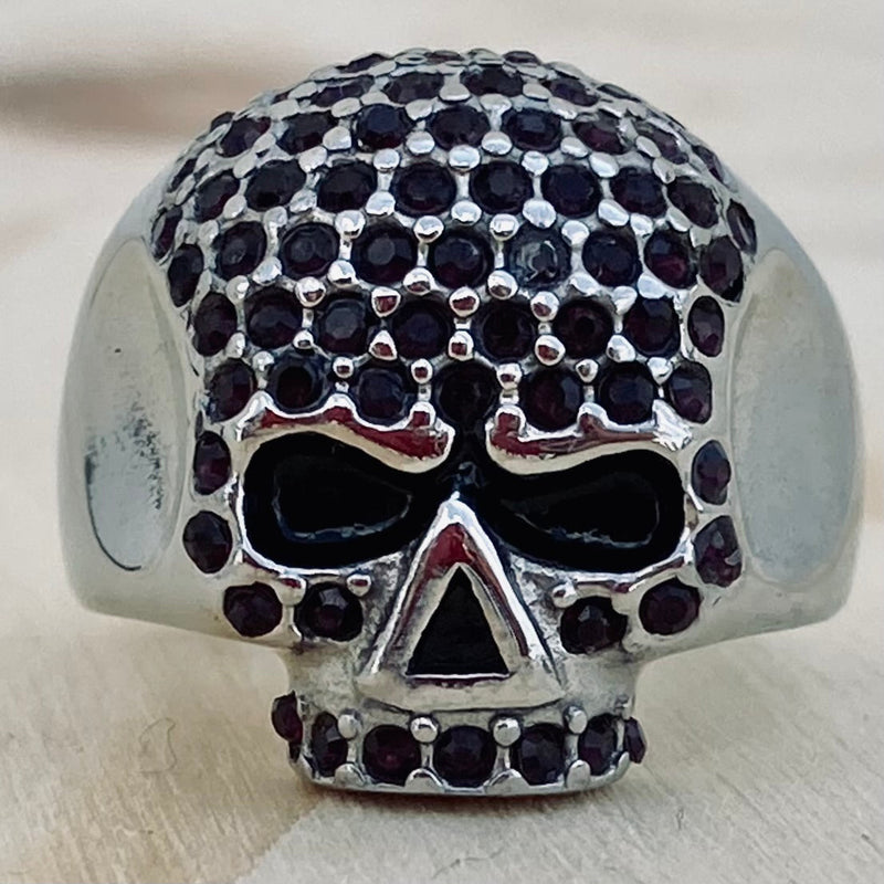 Sanity Jewelry Skull Ring Bling Skull Ring - Dark Purple - Sizes 4-12 - R146