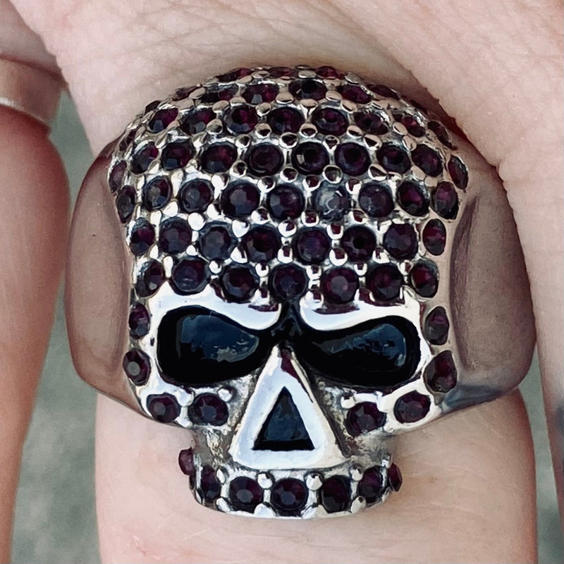 Sanity Jewelry Skull Ring Bling Skull Ring - Dark Purple - Sizes 4-12 - R146