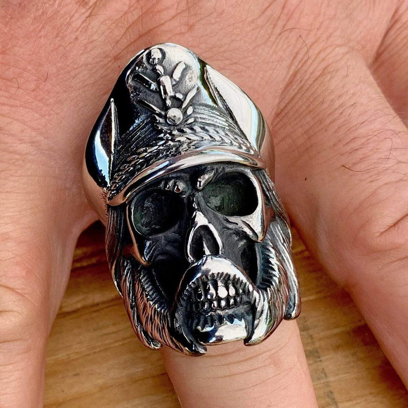 Sanity Jewelry Skull Ring Bone Crusher Collection - Admiral Skull - Sizes 8-16 - R09