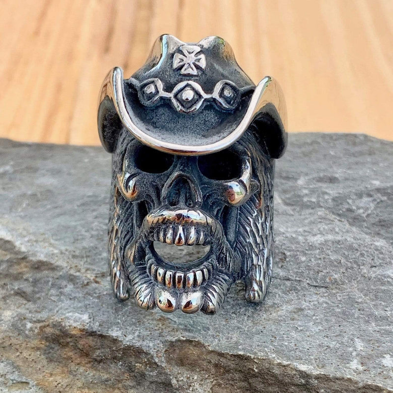 Sanity Jewelry Skull Ring Bone Crusher Collection - Cowboy "Lemmy" - Sizes 8-16 - R11