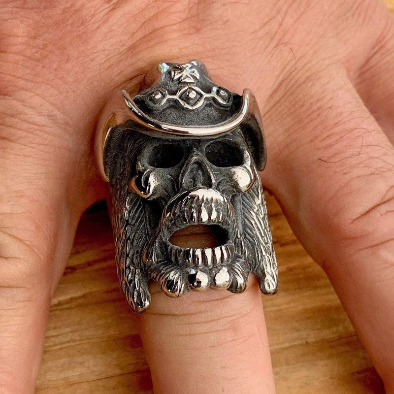 Sanity Jewelry Skull Ring Bone Crusher Collection - Cowboy "Lemmy" - Sizes 8-16 - R11