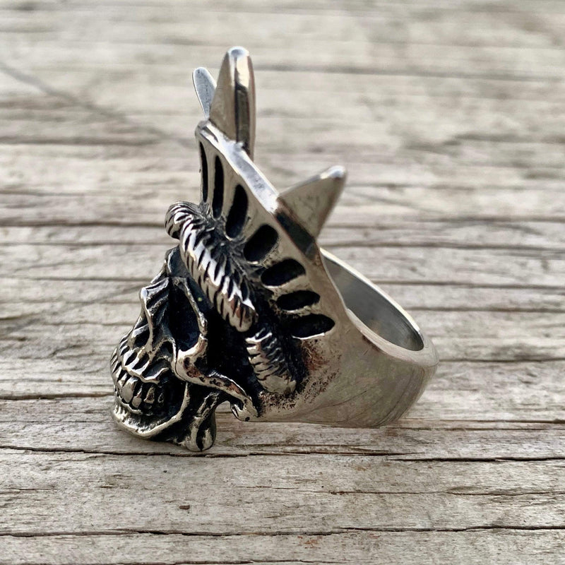 Sanity Jewelry Skull Ring Bone Crusher Collection - Lady Liberty - Sizes 9-17 - R129