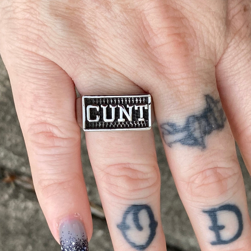 Sanity Jewelry Skull Ring C*nt Ring - Sizes 5-12 - R49