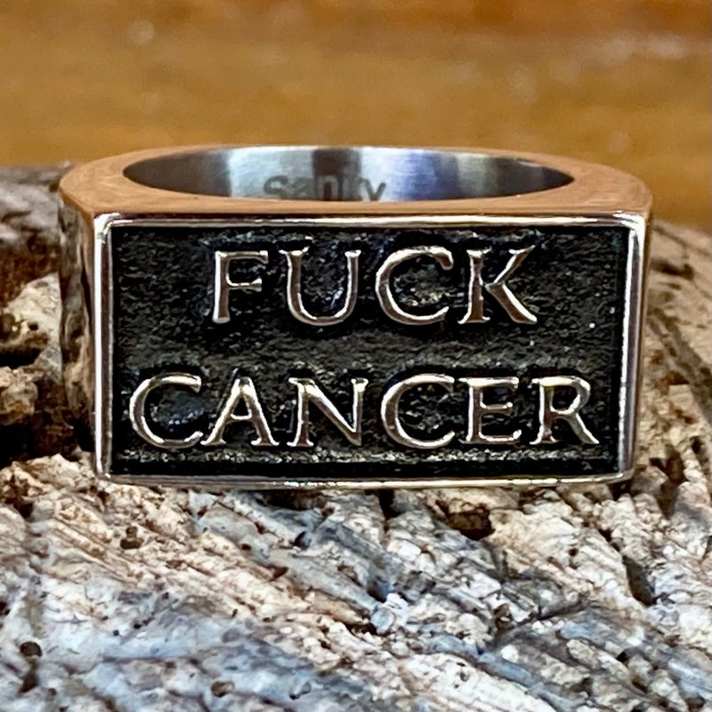 Sanity Jewelry Skull Ring Cancer - F**k Cancer Ring - Sizes 6-16  - R20