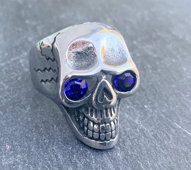 Sanity Jewelry Skull Ring Captain Jack's Blue Eye Skull Ring - Sizes 9-17 - R24