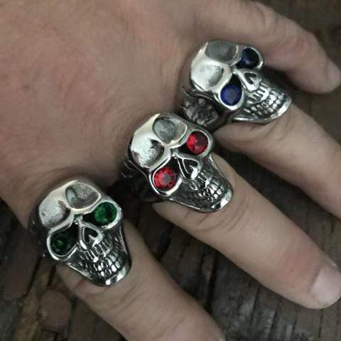 Sanity Jewelry Skull Ring Captain Jack's Red Eye Skull Ring - Sizes 9-17 - R23
