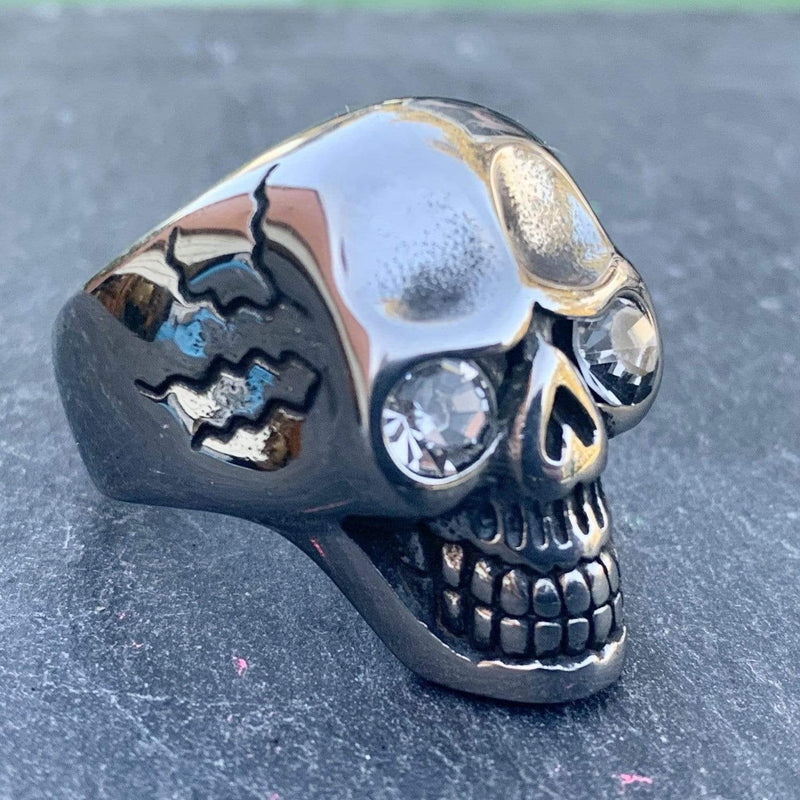 Sanity Jewelry Skull Ring Captain Jack's White Eye Skull Ring - Sizes 8 -16 - R142
