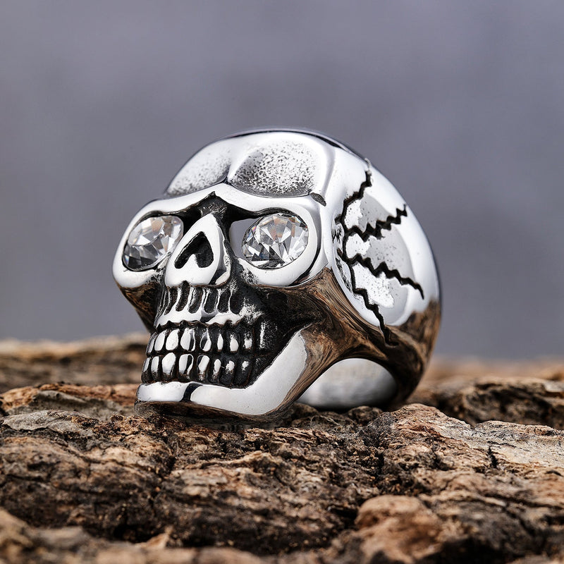 Sanity Jewelry Skull Ring Captain Jack's White Eye Skull Ring - Sizes 8 -16 - R142