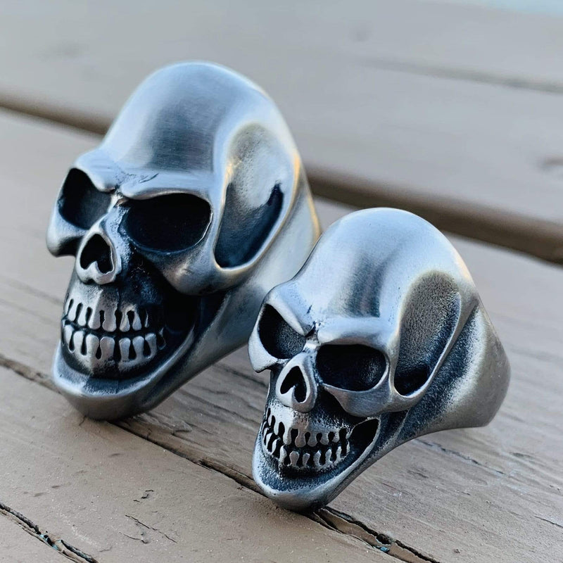 Sanity Jewelry Skull Ring Jimmy - Small - Skull Ring - Brushed Stainless Steel - Sizes 6-15 - R38