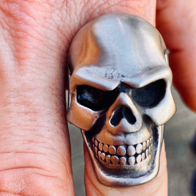 Sanity Jewelry Skull Ring Jimmy - XL - Skull Ring - Brushed Stainless Steel - Sizes 10-18 - R183