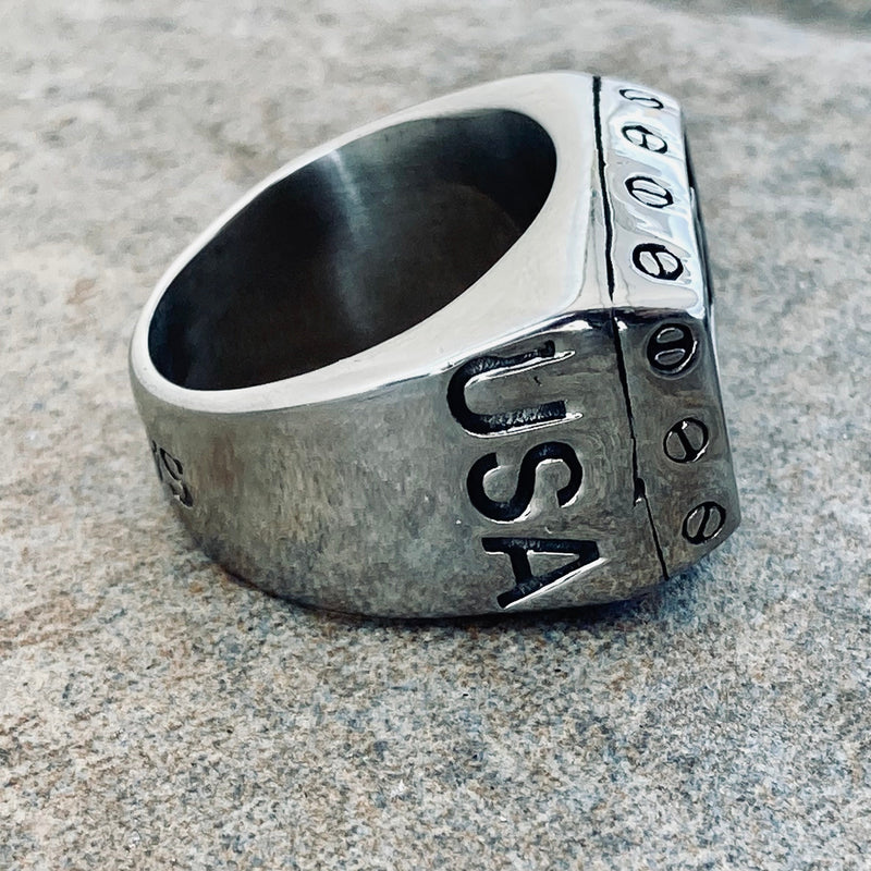 Sanity Jewelry Skull Ring LEMC Law Enforcment Motorcycle Club Ring - Sizes 9-17 - R39