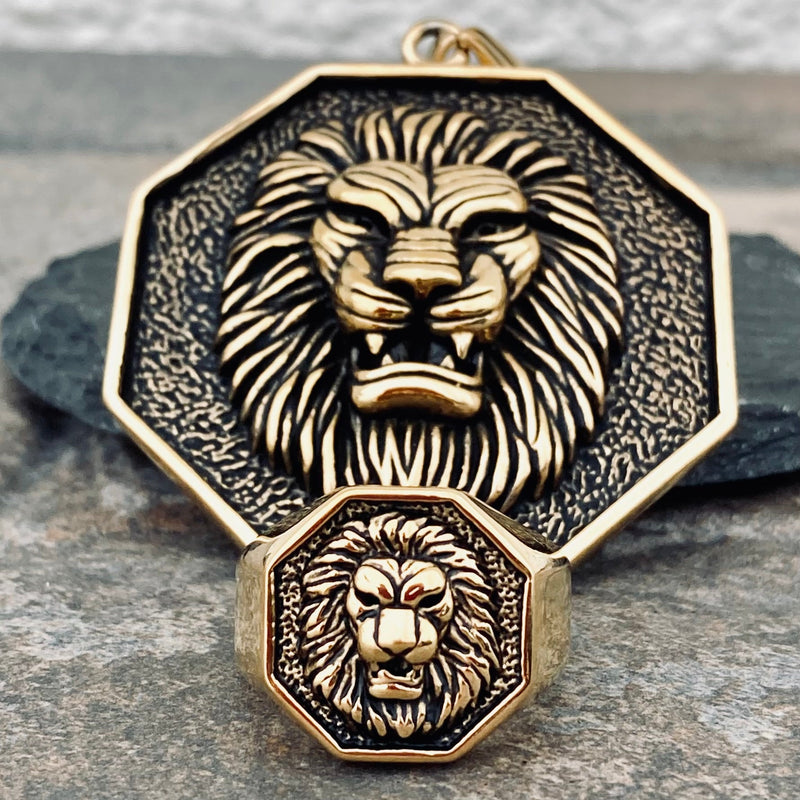 Sanity Jewelry Skull Ring Lion Ring - Gold - Sizes 5-17 - R101