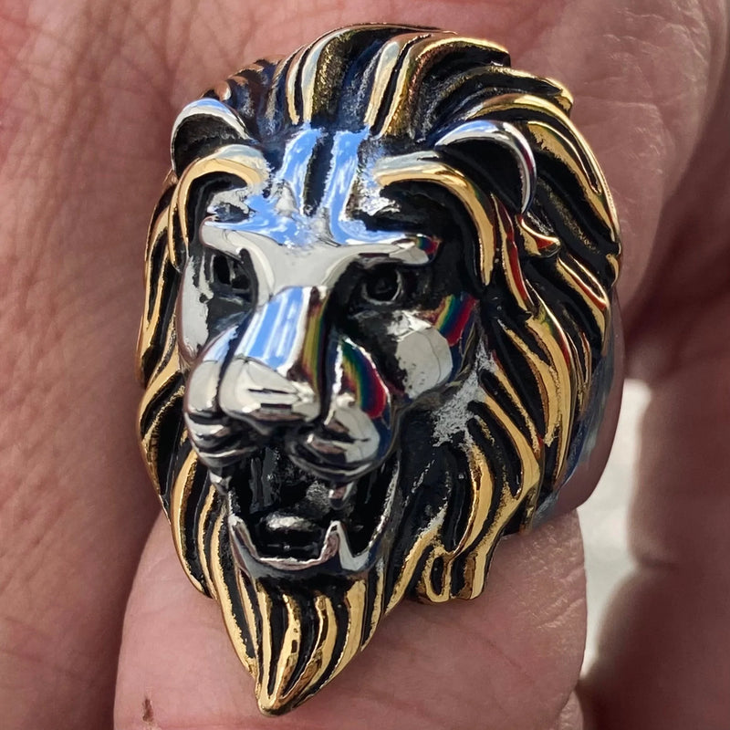 Stainless Steel Golden Lion Head Self Defence Ring Cool Boy Band For  Parties And Domineering Unisex Jewelry From Huierjew, $0.86 | DHgate.Com