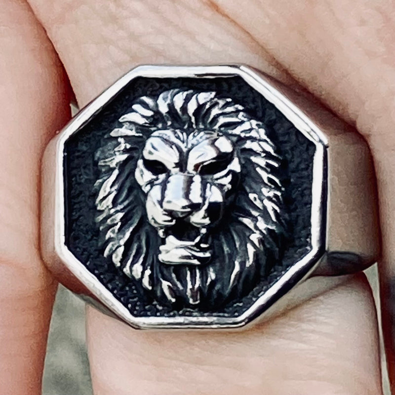 Sanity Jewelry Skull Ring Lion Ring - Silver - Sizes 5-17 - R89