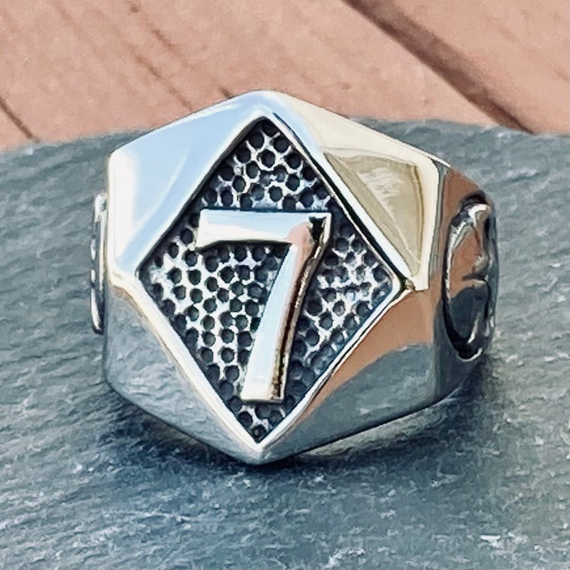 Sanity Jewelry Skull Ring Lucky 7 - Silver - Sizes  7-16  - R43