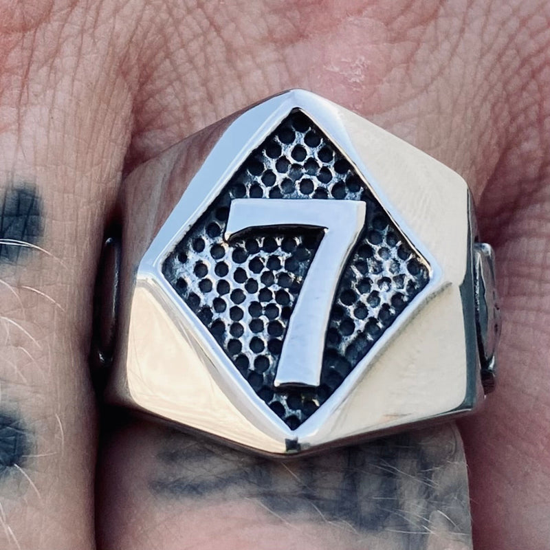 Sanity Jewelry Skull Ring Lucky 7 - Silver - Sizes  7-16  - R43