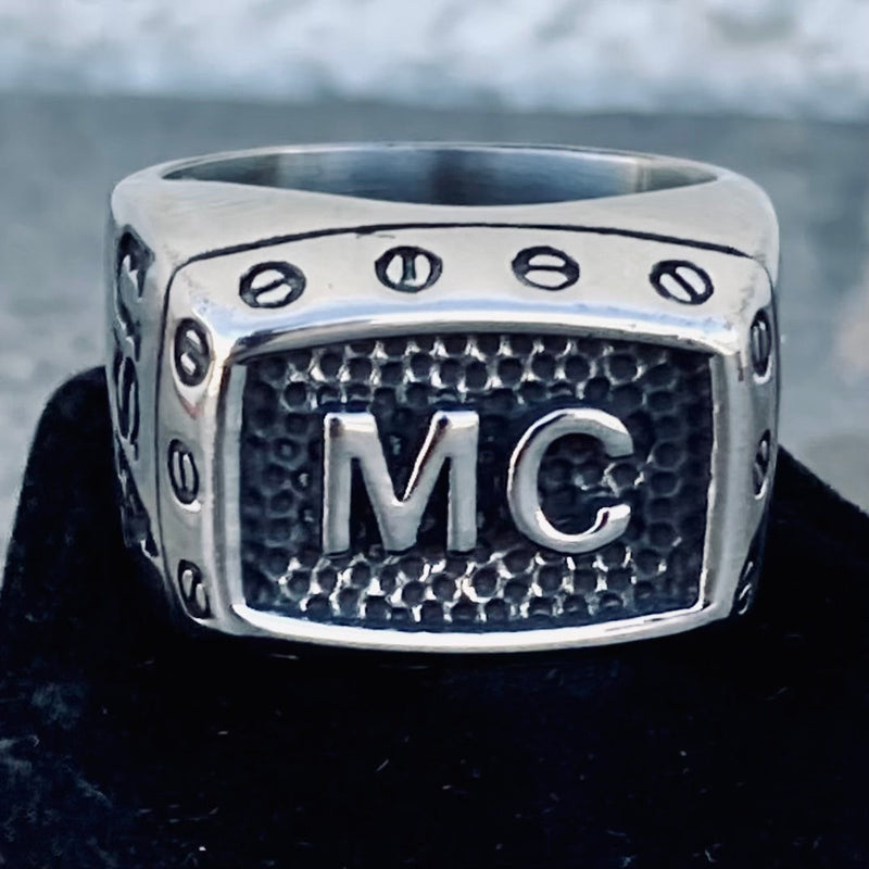 Sanity Jewelry Skull Ring MC Ring with Screws - Sizes 9 -16 - R196