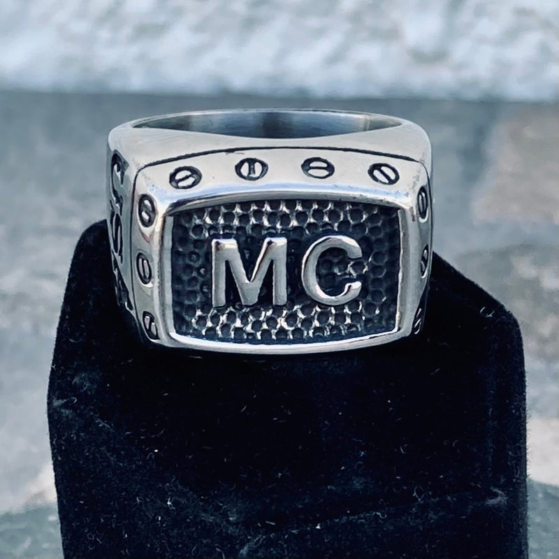 Sanity Jewelry Skull Ring MC Ring with Screws - Sizes 9 -16 - R196