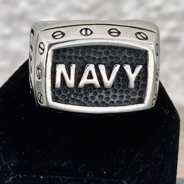 Sanity Jewelry Skull Ring Navy Ring - Sizes 9-17 - R46